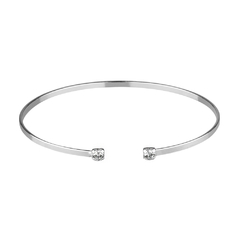 Pulseira Bracelete 2 Pontos de Luz Ajuste Frontal - Prata 925