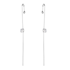 Brinco Ear Hook Ponto de Luz Central Ponta a Ponta - Prata 925