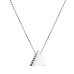 colar pingente triângulo passante liso em prata 925