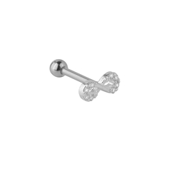 Piercing de Furo Infinito Zircônia - Prata 925