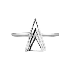 anel triângulos vazados em prata 925