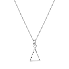 colar com pingente em triângulo vazado em prata 925