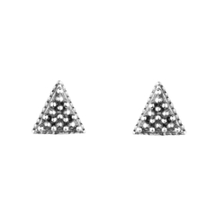 Brinco Triângulo Pontilhado - Prata 925