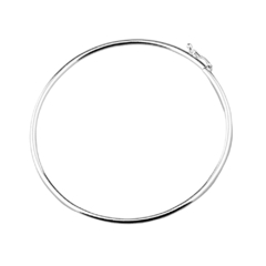 Pulseira Bracelete Liso Fio Arredondado Fecho - Prata 925