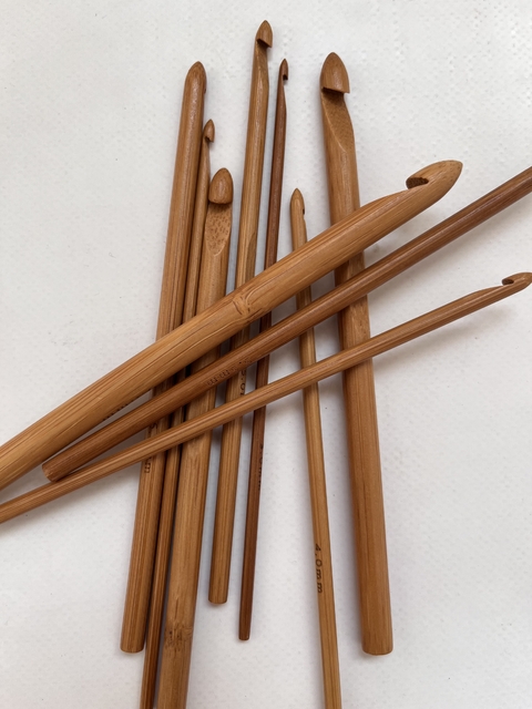 Agujas crochet de bambú