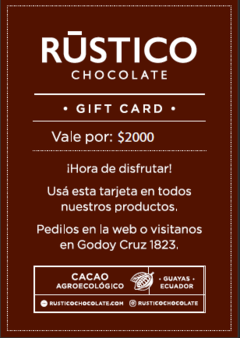 TARJETA DE REGALO RÚSTICO - VALIDA POR $ 2000.-