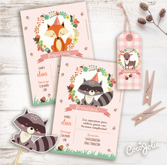 Kit Animalitos del Bosque Nena. Imprimible Personalizable