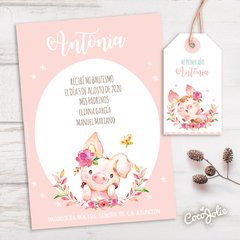 Kit Imprimible Chanchita Cerdita Romántica