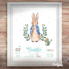 Cuadrito Nacimiento Peter Rabbit Editable - comprar online