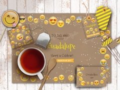 Kit Emoji/Emoticon Rústico. Día del Niño. Imprimibles Personalizables - CocoJolie Kits Imprimibles