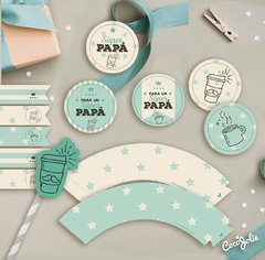 Kit Dia del Padre Vintage. Imprimible Personalizable - CocoJolie Kits Imprimibles