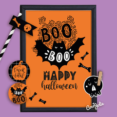 Kit Imprimible Halloween Naranja - CocoJolie Kits Imprimibles