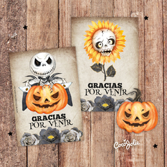 Kit imprimible Halloween Calavera Acuarela