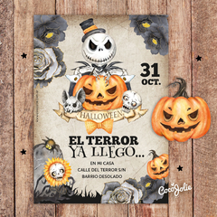 Kit imprimible Halloween Calavera Acuarela