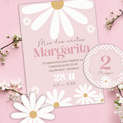 Kit imprimible margaritas rosadas cocojolie