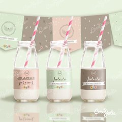 Primera Comunión/Bautismo Romántica Paz verde agua. Imprimible personalizable - CocoJolie Kits Imprimibles