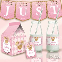 Kit Imprimible Minnie Rosa y Gold Dorado - comprar online