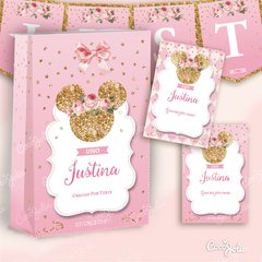 Kit Imprimible Minnie Rosa y Gold Dorado - CocoJolie Kits Imprimibles