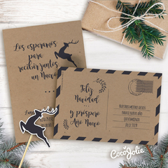 Kit Navidad y Año Nuevo Rústico. Imprimibles personalizables