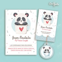 Kit Osito Panda Celeste. Imprimible Personalizable
