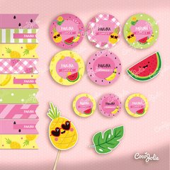 Kit Imprimible Tutti Frutti Sandía Ananá. Personalizable - CocoJolie Kits Imprimibles