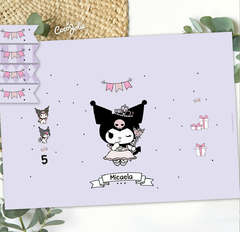 Kit Kuromi para cumples y celebraciones. Descarga digital, editable en adobe pdf reader.