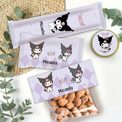 Kit Kuromi para cumples y celebraciones. Descarga digital, editable en adobe pdf reader.