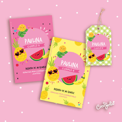 Kit Imprimible Tutti Frutti Sandía Ananá. Personalizable en internet