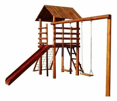 Casa do Tarzan Com Balanço Duplo - Playground de Tronco