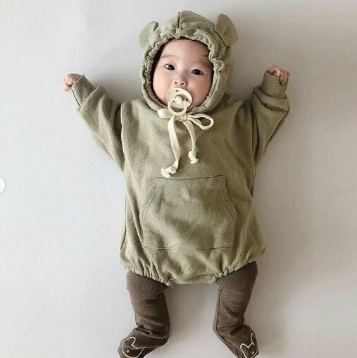 Molde de body buzo para bebe con capucha