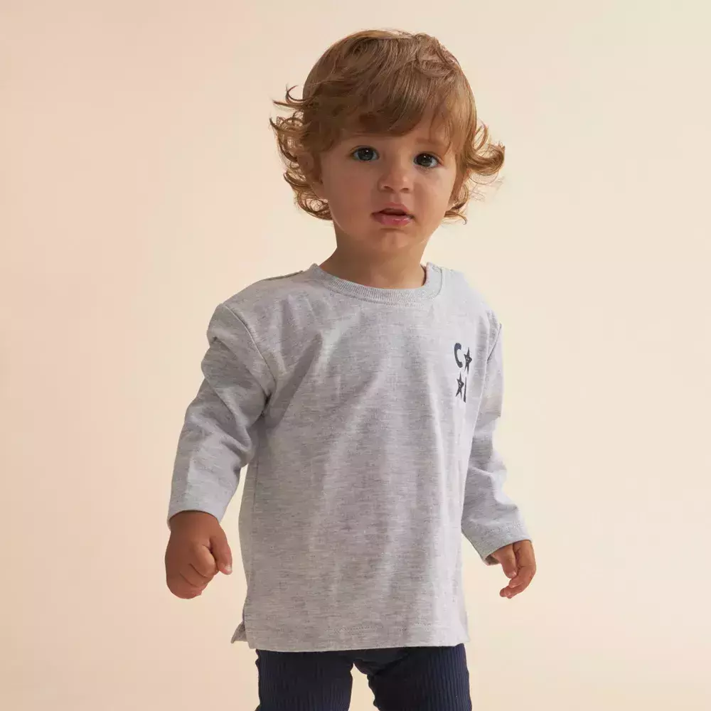 Molde remera bebe manga larga