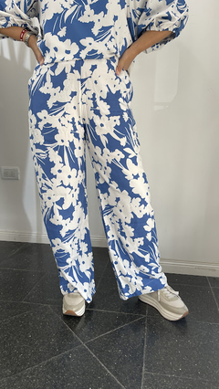 Pantalon CUARZO print azul - comprar online