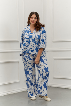 Pantalon CUARZO print azul - tienda online