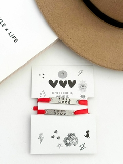 12 PULSERAS DÚO CINTA ROJAS - tienda online