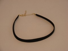 Colar Choker couro Preto