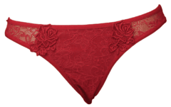 Lingerie calcinha fio-dental babados renda