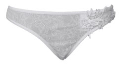 Lingerie calcinha fio-dental babados branca noiva