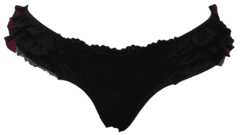 Lingerie calcinha fio-dental renda babados fru-fru