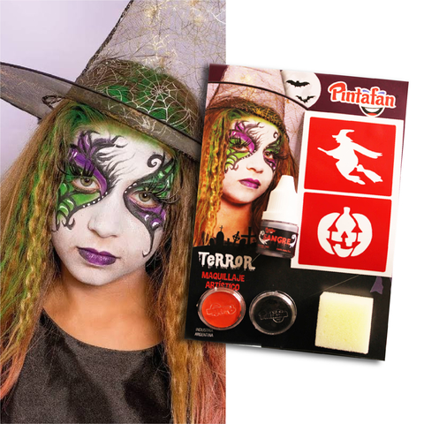 Kit de Maquillaje Artistico para Halloween Pintafan - Brujita