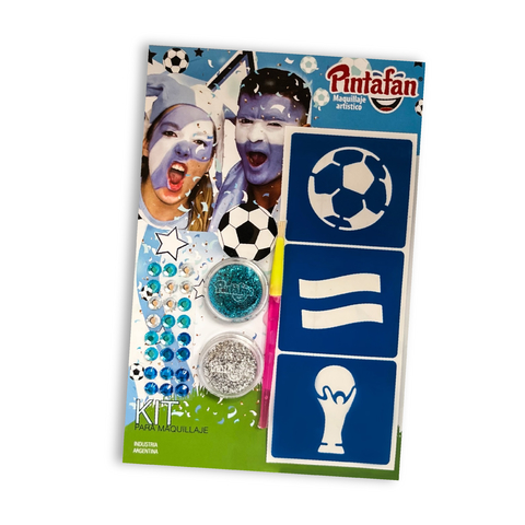 Kit de Maquillaje Artistico de Futbol Pintafan - Argentina C/Strass