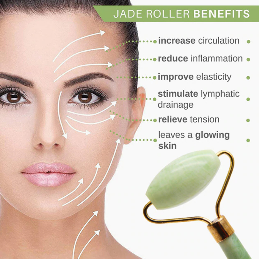 Masajeador Facial y Corporal Roller Piedra Jade