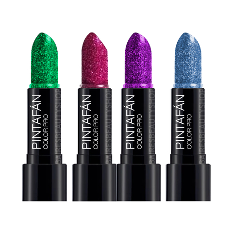 Maquillaje en Barra Labial con Glitter Pintafan X4 - Combo 3