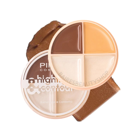 Paleta 4 en 1 Contorno Iluminador Y Corrector Cremoso Pink 21