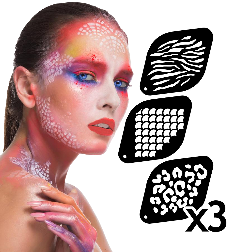 Stencil Cuarteto de Plantillas para Maquillaje Artistico Pintafan