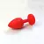 Plug Anal Em Silicone Com Joia Pequeno Vermelho