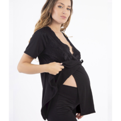 Pijama maternal de modal con detalles en puntilla. "VRIDDA" ART - 3141