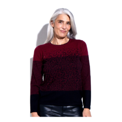 Sweater Mujer Estampado Degrade Con Piedras Punto Gold 3245