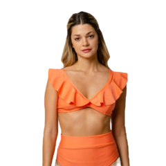 Corpiño Top Malla Bikini C Volados En Bretel Noxion Art 1061