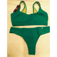 Malla Bikini Top Culotte Less Color Liso Sol Y Oro Art 4151 - tienda online