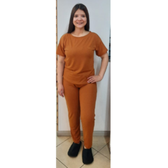 Pijama Mujer Manga Corta Pantalón Largo Liso 56 Modiin - comprar online